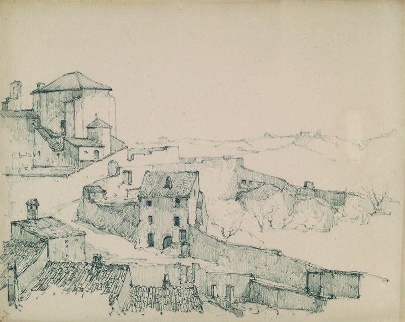 1925 ca. - Panorama di Orvieto con l'oratorio di San Giovanni