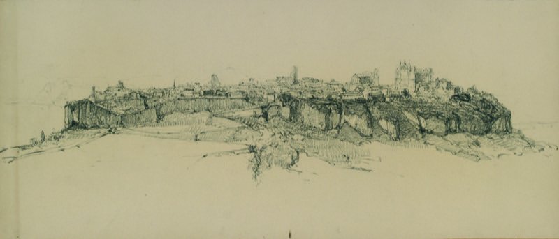 1938 ca. - Panorama di Orvieto (studio per l'incisione)