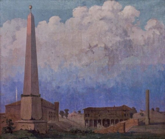 1910 - Piazza del Campidoglio (obelisco e chiesa)