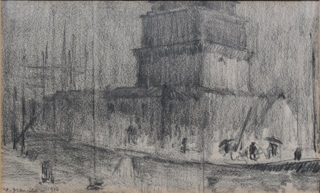1916 - La darsena Lucca con la torre Matilde